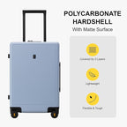 LEVEL8 Elegance Checked Luggage, 24 Inch Hardside Suitcase, Lightweight Matte - Image 4