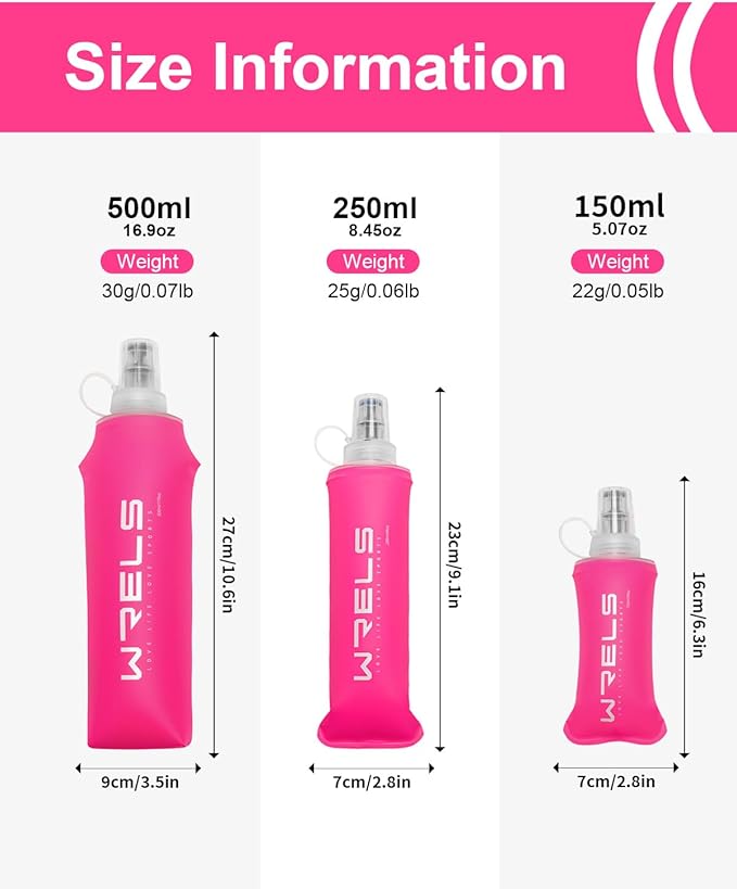 Folding Soft Flask Portable Collapsible Running Lightweight Water Bottle - Image 6