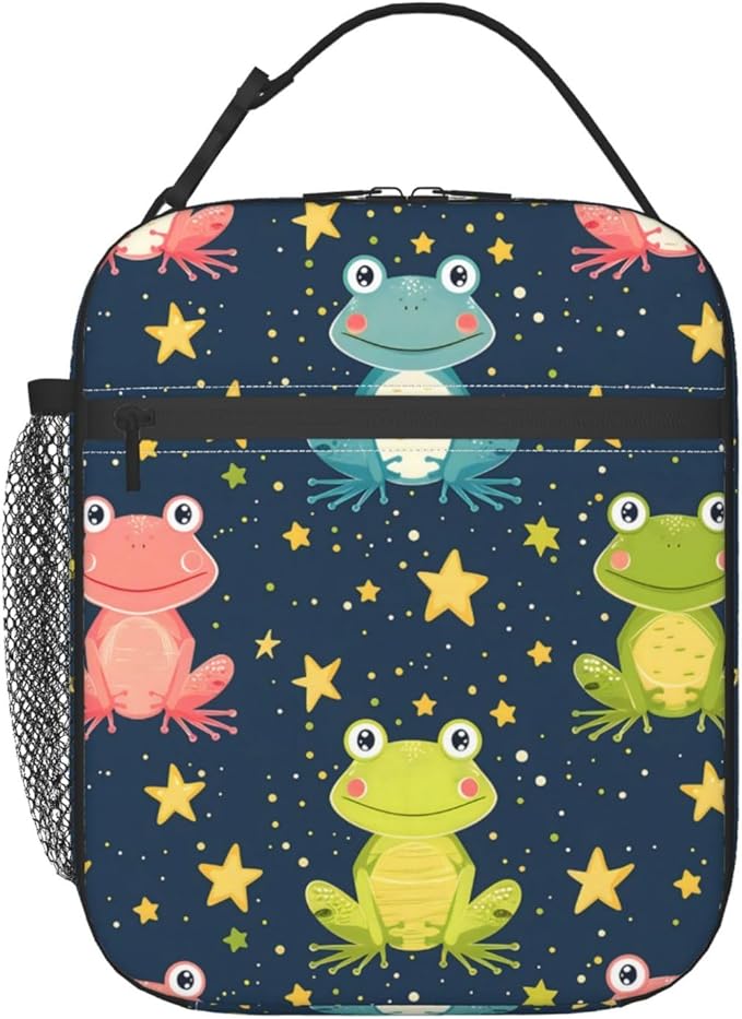 Frog Insulated Lunch Box for Women Men Frog Lunch Bag for Travel, or Fishing by cromcu