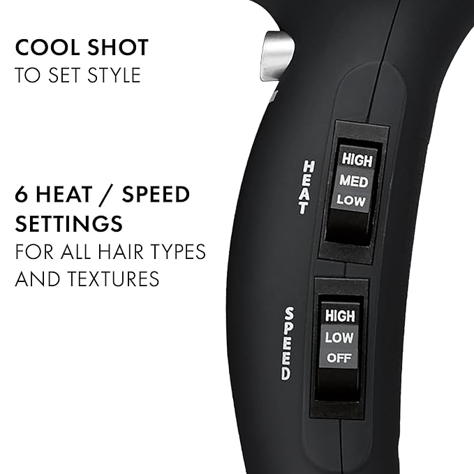 Hot Tools Pro Artist 1875W Turbo Ionic Dryer | Smooth, Frizz Free Blowouts (Black)