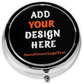 Custom Round Pill Case, Personalized Name/Photo Decor Travel Jewelry Organizer by COWDIY