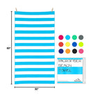 Microfiber Beach Towel Sand (M-light Blue Stripes / Large(60x30"))