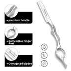 Hair Cutting Razor, Hair Razors For Cutting Hair Professional Styling Razor with Replacement Stainless Steel Blades for Salon/Home -11PCS Silver