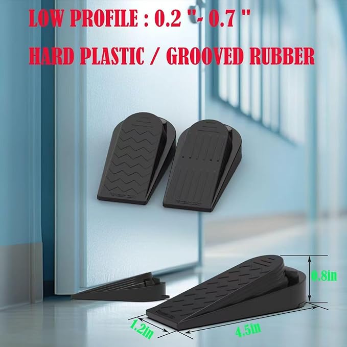 Door Stoppers for Bottom of Door Heavy Duty Adjustable Spring Loaded Rubber - Image 5