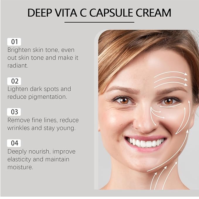 Deep Vitamin C Golden Capsule Face Moisturizer - Liposome Capsules For Wrinkles, Skin Radiance - Transparent Gel with Collagen & Niacinamide for Firming, Repairing, Hydrating Skin Care