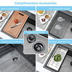 33x22 Black Drop In Kitchen Sink Workstation Stainless Steel Sink (33"L x 22"W x 10"D / Black)