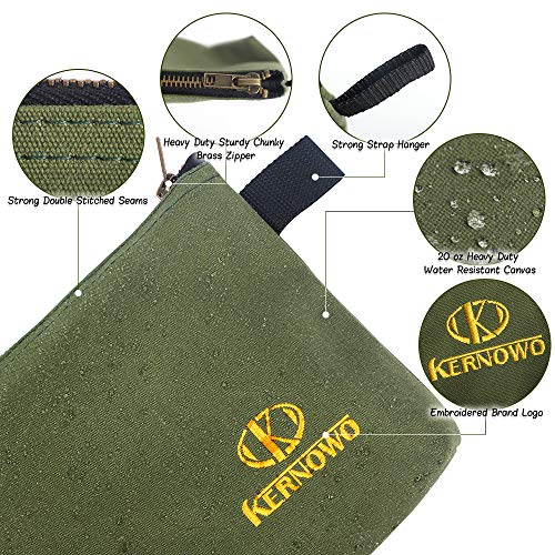 Premium Canvas Tool Pouch Zipper Bag (12.75 inch / Army Green)