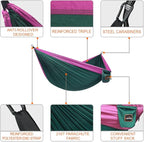 Camping Hammock, Super Lightweight Portable Parachute Hammock - Image 2