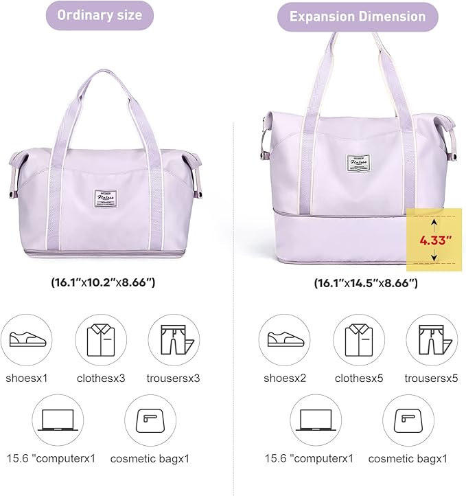 Travel Duffel Bag, Sports Tote Gym Bag, Shoulder Weekender Overnight Bag - Image 4