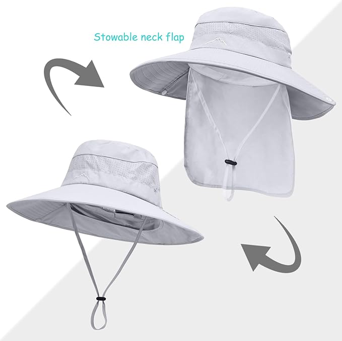 Sun Hats for Men Women, UPF50+ Protection Safari Hat, Wide Brim Fishing Hat - Image 2