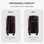 LEVEL8 Grace Carry on Luggage Airline Approved, 20 Inch Expandable Hardside - Image 7