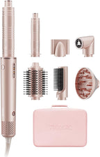 7MAGIC 7 in 1 Hair Styler & Hair Dryer Brush, Negative Ionic Hot Air Styler, 120 Volts, 1400W Powerful Blow Dryer Brush & Multi-Style for Straight, Wavy, Curly, and Coily Hair, Travel Case, Pink
