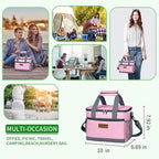iknoe Large Foldable Cooler Bag, 8.5L Insulated Lunch Bag, Leakproof Lunch - Image 4
