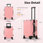 Krute Aluminum Frame Carry On Luggage 20 Inch Zipperless Luggages USB Charger - Image 3