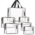 6Pcs Crystal Clear PVC Travel Toiletry Bag Kit by ROYBENS