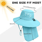 Sun Hats for Men Women, UPF50+ Protection Safari Hat, Wide Brim Fishing Hat - Image 6