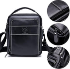KPYWZER Genuine Leather Shoulder Bag Small Men Messenger Pack Handbag Sling - Image 3