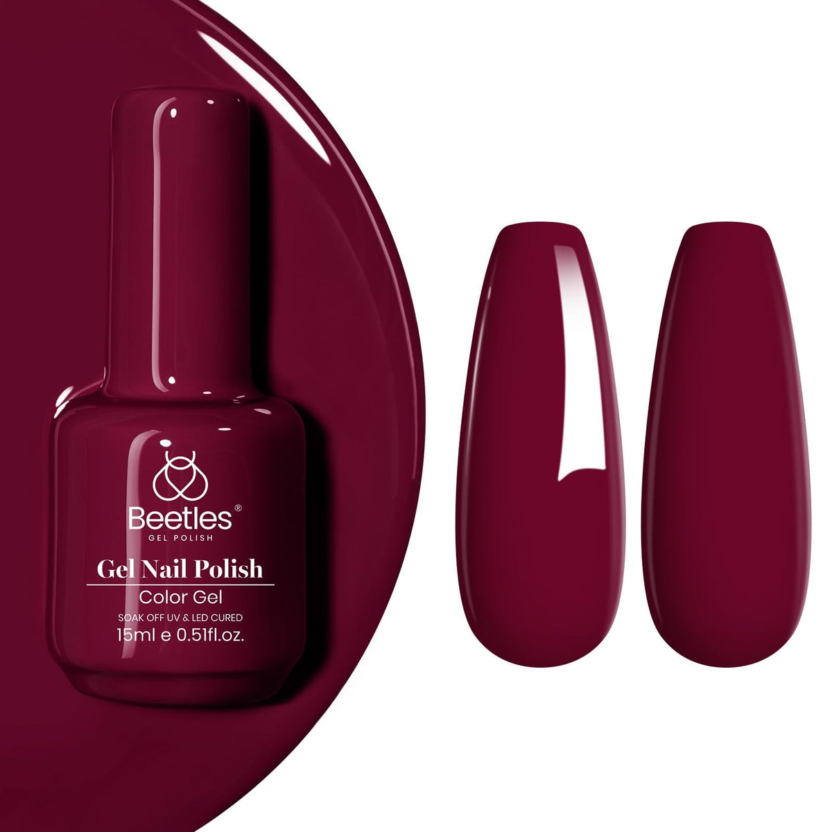 Beetles Dark Red Gel Polish (C - Creme Red | Burgundy Red)