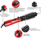 Heated Styling Brush Dryer - All in Volumizing Tool for Quick Looks | Coated Body with Even Heat Flow, Electric Grooming Appliance for Daily Styling 14.57x5.51 in
