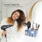 OnDisplay Fallon Deluxe Acrylic Hair Tool and Accessory Organization Station - Holds Hair Dryer, Curling Iron, Hair Straightener - Cosmetics/Makeup/Brushes/Pencils (Pink)