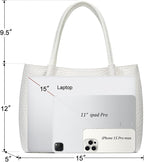 KKXIU Tote Bag for Women Vegan Leather Shoulder Purse Large Capacity Travel Bag - Image 4