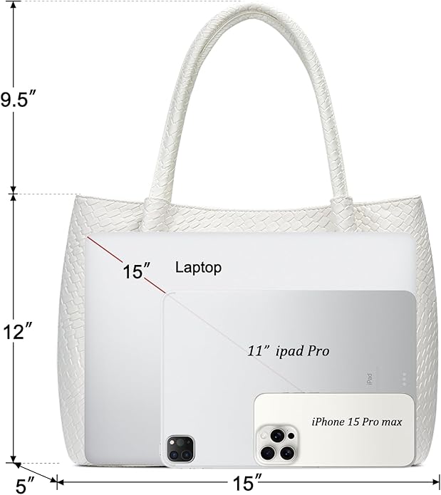 KKXIU Tote Bag for Women Vegan Leather Shoulder Purse Large Capacity Travel Bag - Image 4