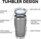 DOMICARE 20oz Tumbler with Lid Stainless Steel Tumblers Bulk, Double Wall - Image 4