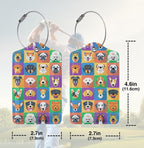2 Pack Luggage Tags for suitcases Funny Cute Color Dog Luggage Tag (Dog)