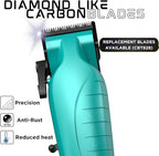 Supreme Trimmer Vader Clipper with DLC Taper Blade STC5098 | 210 Min Run Time 7500 RPM Hair Trimmer | Professional Brushless Motor Barber Clipper | Light Blue