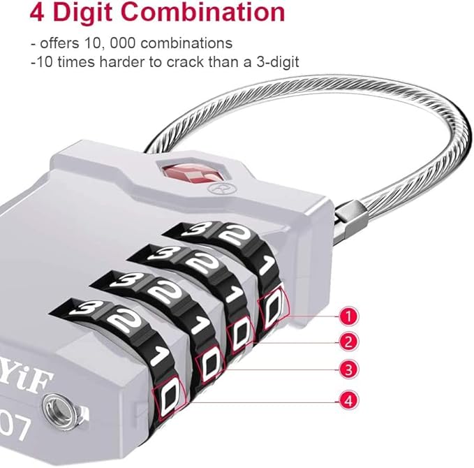 ZHEGE TSA Luggage Locks, Travel Locks - Image 3
