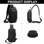 Sling Bag for Men Anti-theft USB Crossbody Shoulder Backpack Purse Waterproof - Image 5