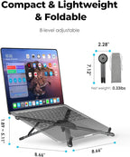 Viozon Portable Laptop Stand for Desk & Travel, Magnetic Phone Holder Tripod - Image 3