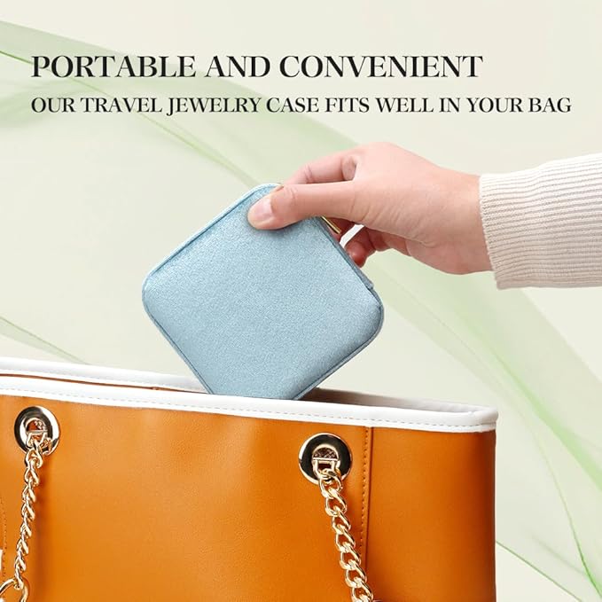 TAIMY Plush Velvet Travel Jewelry Box, Small Travel Jewelry Case, Portable Mini - Image 6