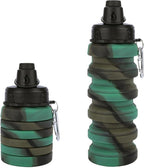 Collapsible Water Bottle for Adults, Reusable Silicone Foldable Water Bottles by MAKERSLAND