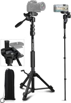Camera Tripod 69 Inch, Patented 3-Way Swivel Portable Phone Tripod Professional by NIANYISO-Themosttrustworthyoutdooractivitypartner