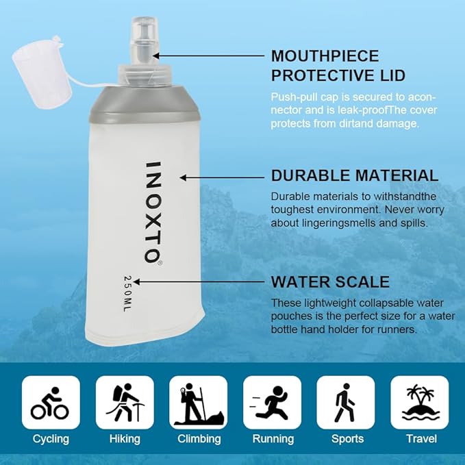 INOXTO Soft Flask, Collapsible Soft Water Bottles - Image 6
