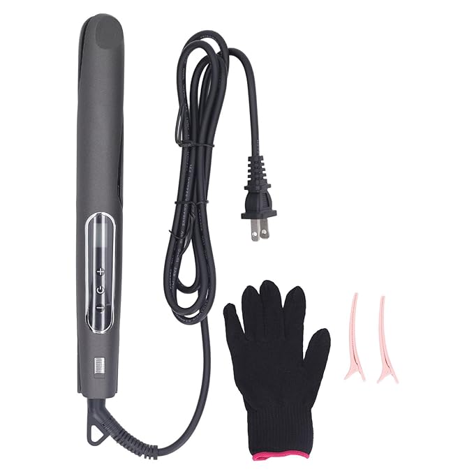 Twisted Structure 2 in 1 Hair Straightener Curler, Versatile Styling, Reduce Frizz, Suitable for All Hair Types, LCD Display, Ceramic Coating,Lasting (NPT 3/4in)