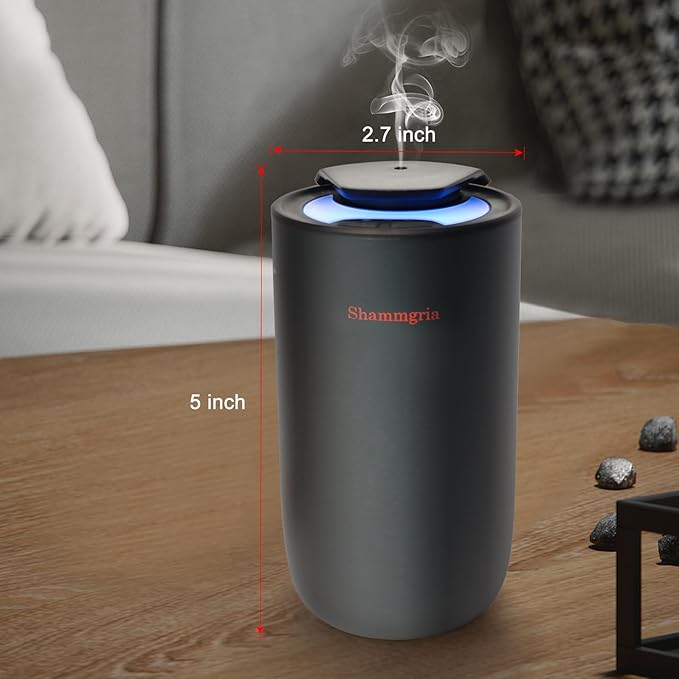 Air Oil Diffuser for Home Waterless Essential Oil Diffuser, Rechargeable USB Aromatherapy Scent Diffuser with LED Lights, Home Fragrance Diffuser for Room, Studio, Office, Bedroom-Black