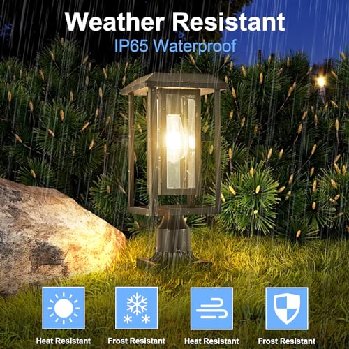 Solar Lamp Post Lights for Outdoor with Pier Mount Base (X-Large)