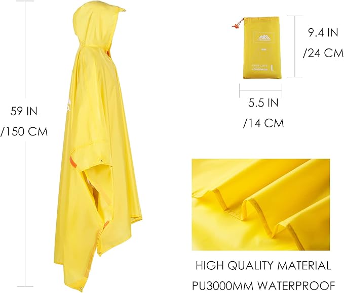 longsinger Rain Poncho for Adult, Waterproof Rain Poncho - Image 7