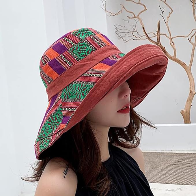 Women Wide Brim Sun Hats Metal Wired Edge Summer UV Protection Beach Fishing Hat - Image 3