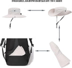 Womens Summer Sun Hat Beach Hat Wide Brim Outdoor UV Protection Hat Foldable - Image 4