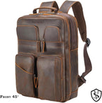STAR VISTA Angelo 17.3" Vintage Full Grain Leather Laptop Backpack - Image 2