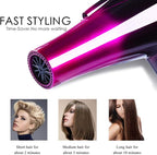Mannice Hair Dryer, 3500 Watt Professional Salon Ionic Blow Dryer with AC Motor, 3 Heat Settings, 2 Speeds, Cool Shot Button, Tourmaline Ceramic, Concentrator & Diffuser Attachments, Purple, 110V
