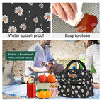Insulated Lunch Bag for Women Men Lunch Box Cooler Lunch Tote for Work Picnic (Daisy)