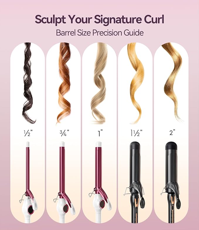 Curling Iron 1 1/2 Inch for Big Curls, 14 Heat Settings Big Barrel 1.5 Inch, Ceramic Large Barrel Curling Iron 1 1/2 Inch with Argan Oil Infused,