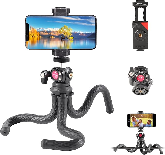 ULANZI FT-01 Phone Tripod with Holder, Mini Camera Flexible Tripod Stand with by ulanzi