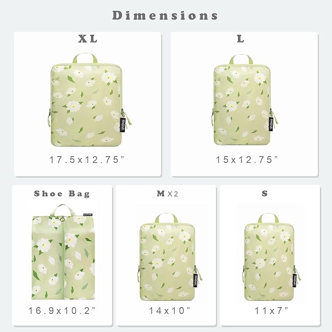 BAGAIL 6 Set Ultralight Compression Packing Cubes Packing Organizer - Image 2