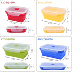 Set of 4 Collapsible Foldable Silicone Food Storage Container, Leftover Meal Box - Image 2