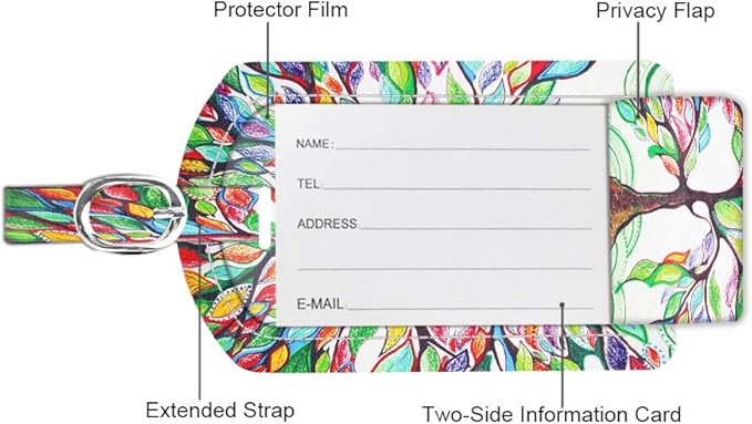 FINTIE 2 Pack Luggage Tags, Leather Name ID Labels - Image 4